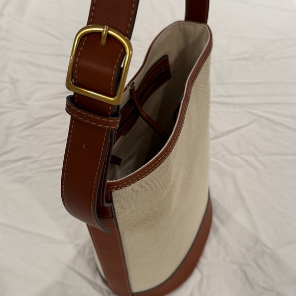 Mango bucket tote, tan and linen - Picture 2 of 4